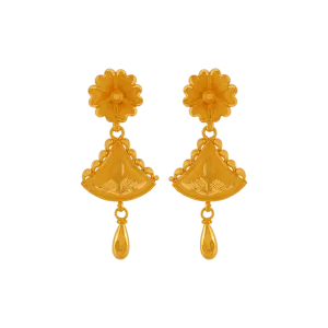 22KT Yellow Gold Drop Earrings For Women