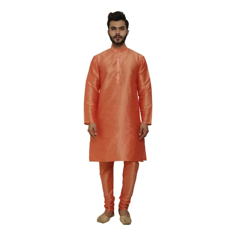 AAZ WEAR Traditional Kurta Pyjama Set for Men Ethnic Wear for Men Wedding /Pooja Occasion or Regular Use Kurta Set PEACH