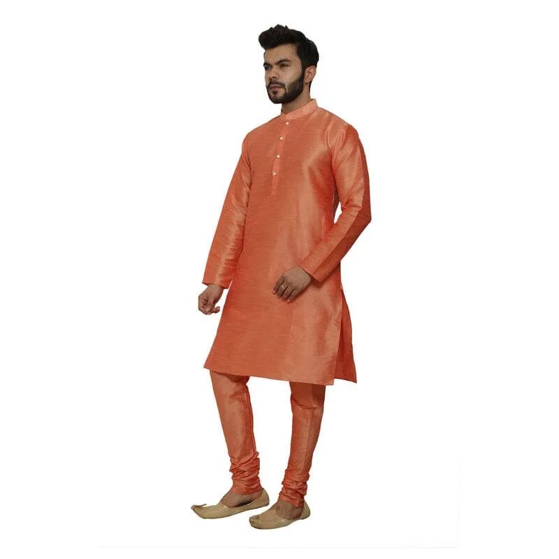 AAZ WEAR Traditional Kurta Pyjama Set for Men Ethnic Wear for Men Wedding /Pooja Occasion or Regular Use Kurta Set PEACH