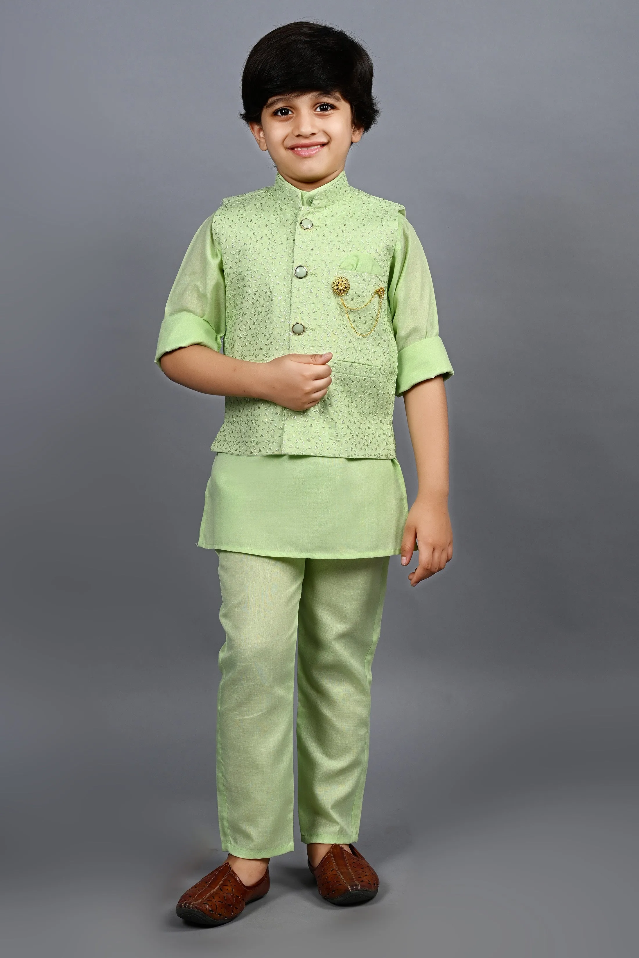 Ahhaaaa Traditional Indian Wear Bollywood Indo-Western Sherwani for Boys