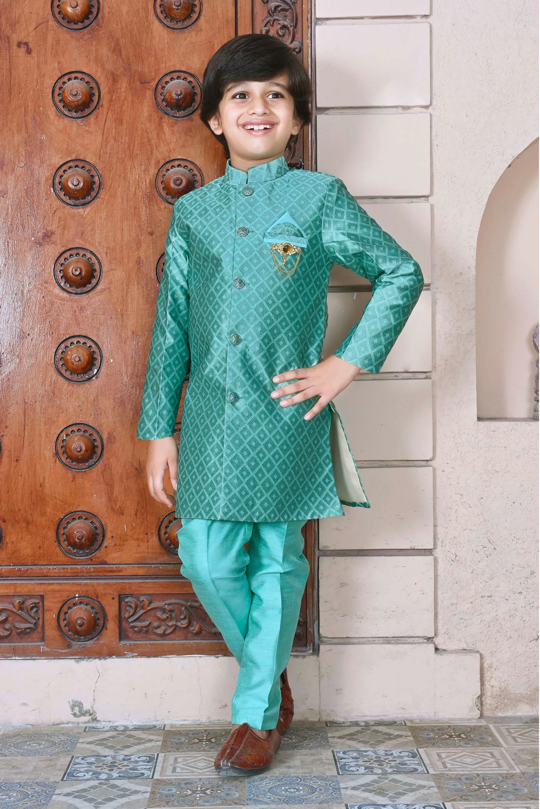 Ahhaaaa Traditional Party Wear Bollywood Style Indo-Western Sherwani for Boys