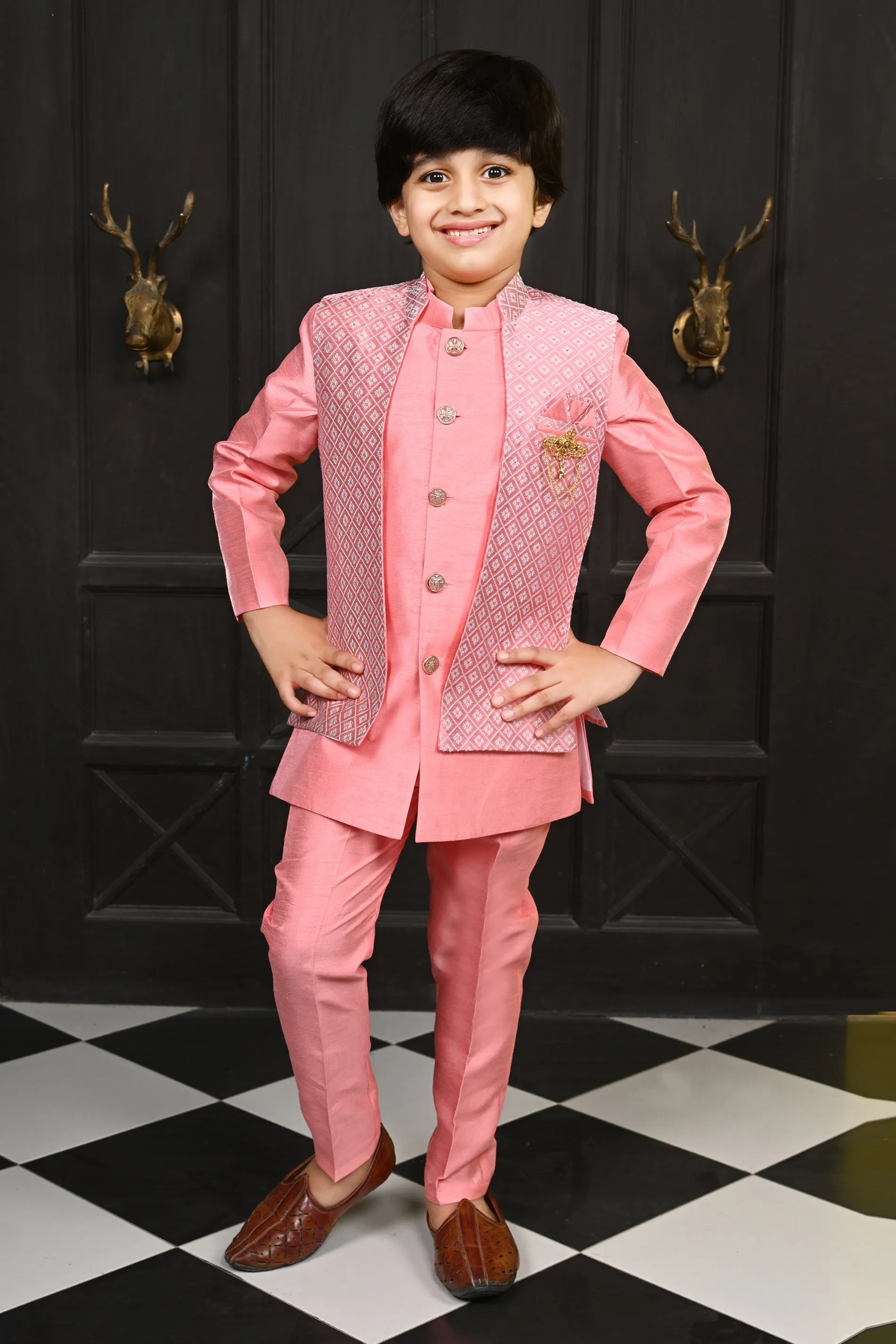 Ahhaaaa Traditional Party Wear Bollywood Style Indo-Western Sherwani for Boys