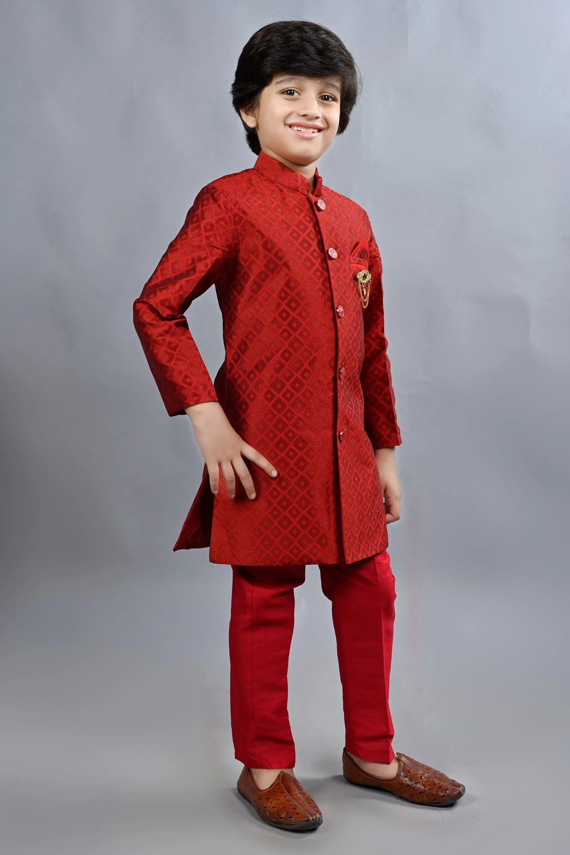 Ahhaaaa Traditional Party Wear Bollywood Style Indo-Western Sherwani for Boys