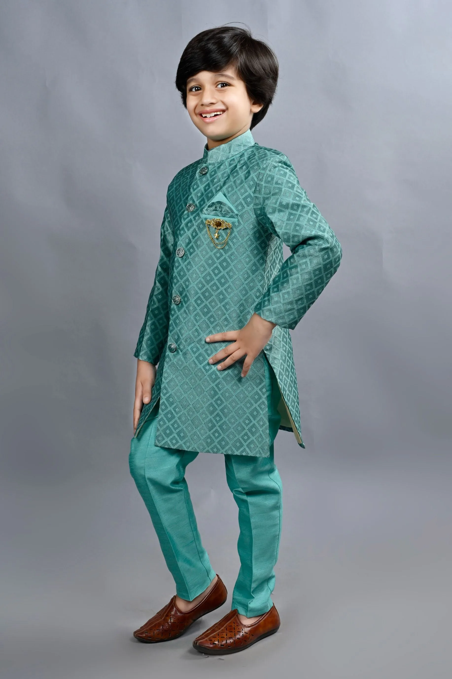 Ahhaaaa Traditional Party Wear Bollywood Style Indo-Western Sherwani for Boys