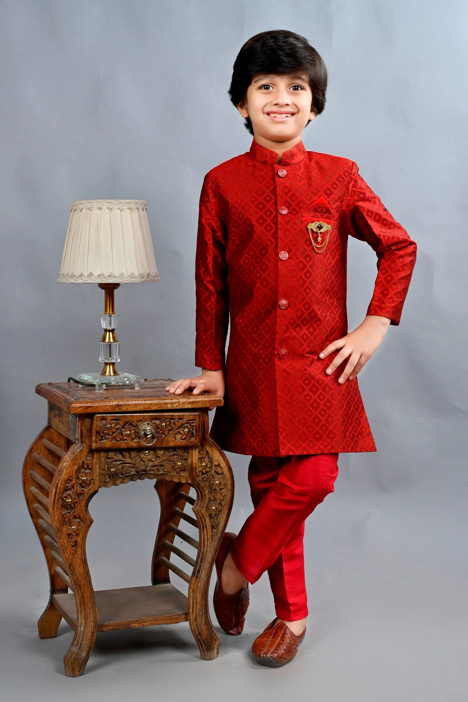 Ahhaaaa Traditional Party Wear Bollywood Style Indo-Western Sherwani for Boys