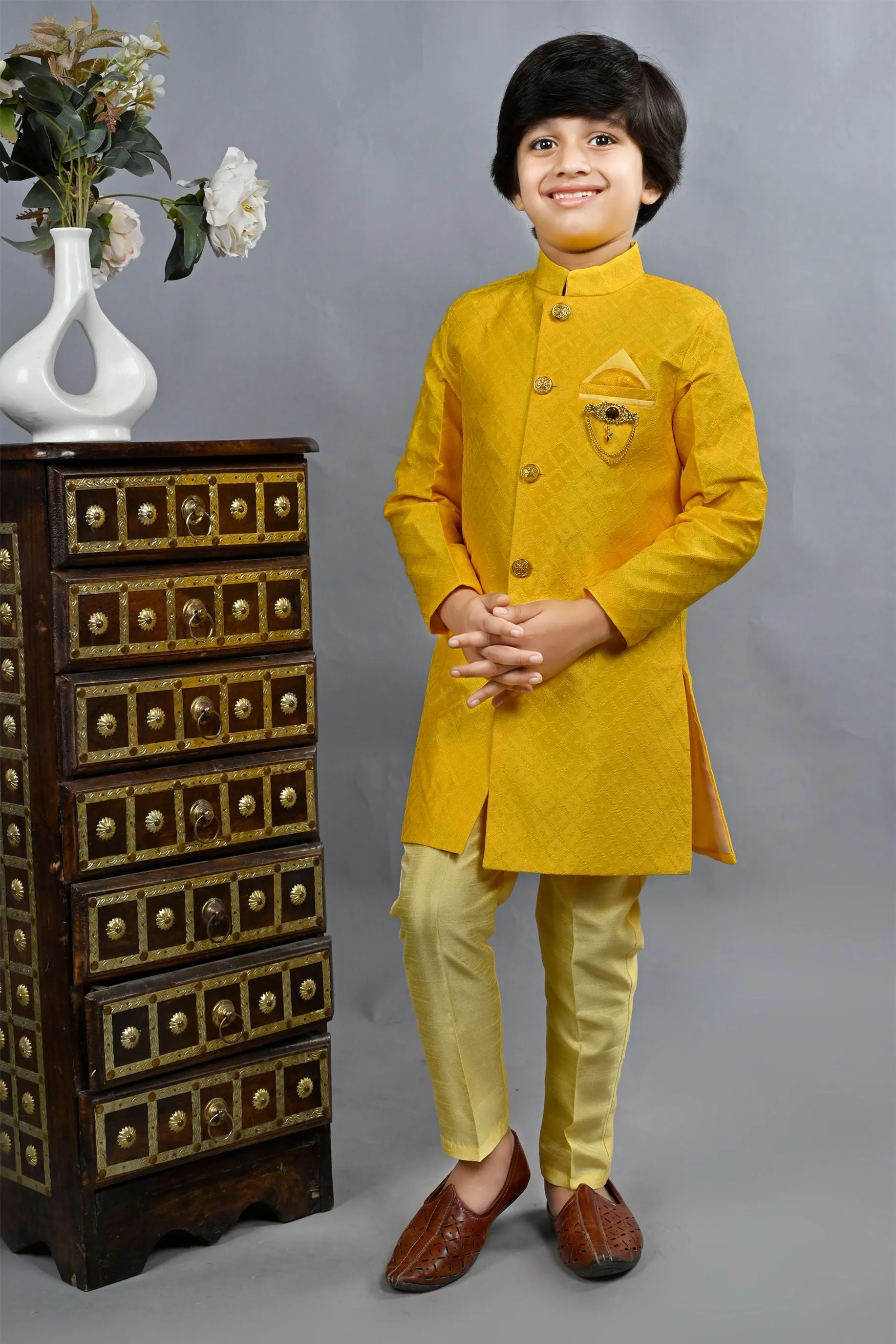 Ahhaaaa Traditional Party Wear Bollywood Style Indo-Western Sherwani for Boys