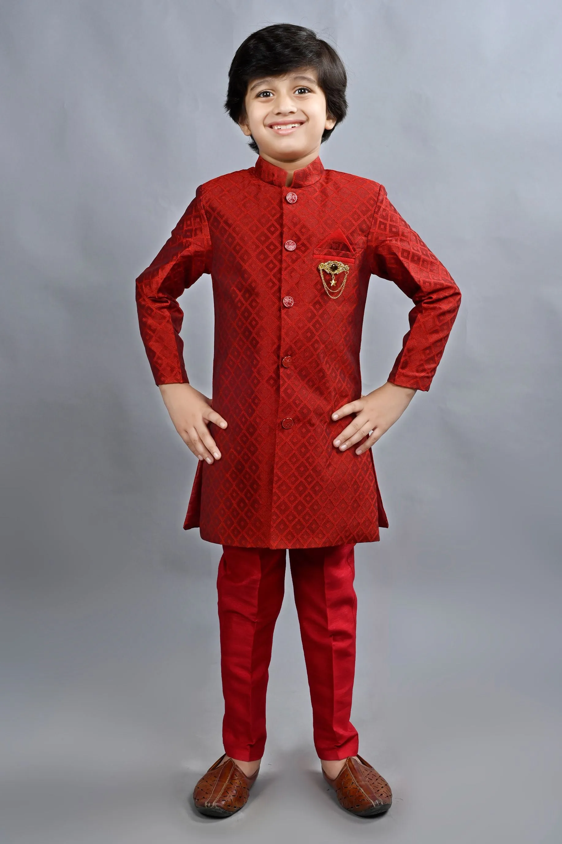 Ahhaaaa Traditional Party Wear Bollywood Style Indo-Western Sherwani for Boys