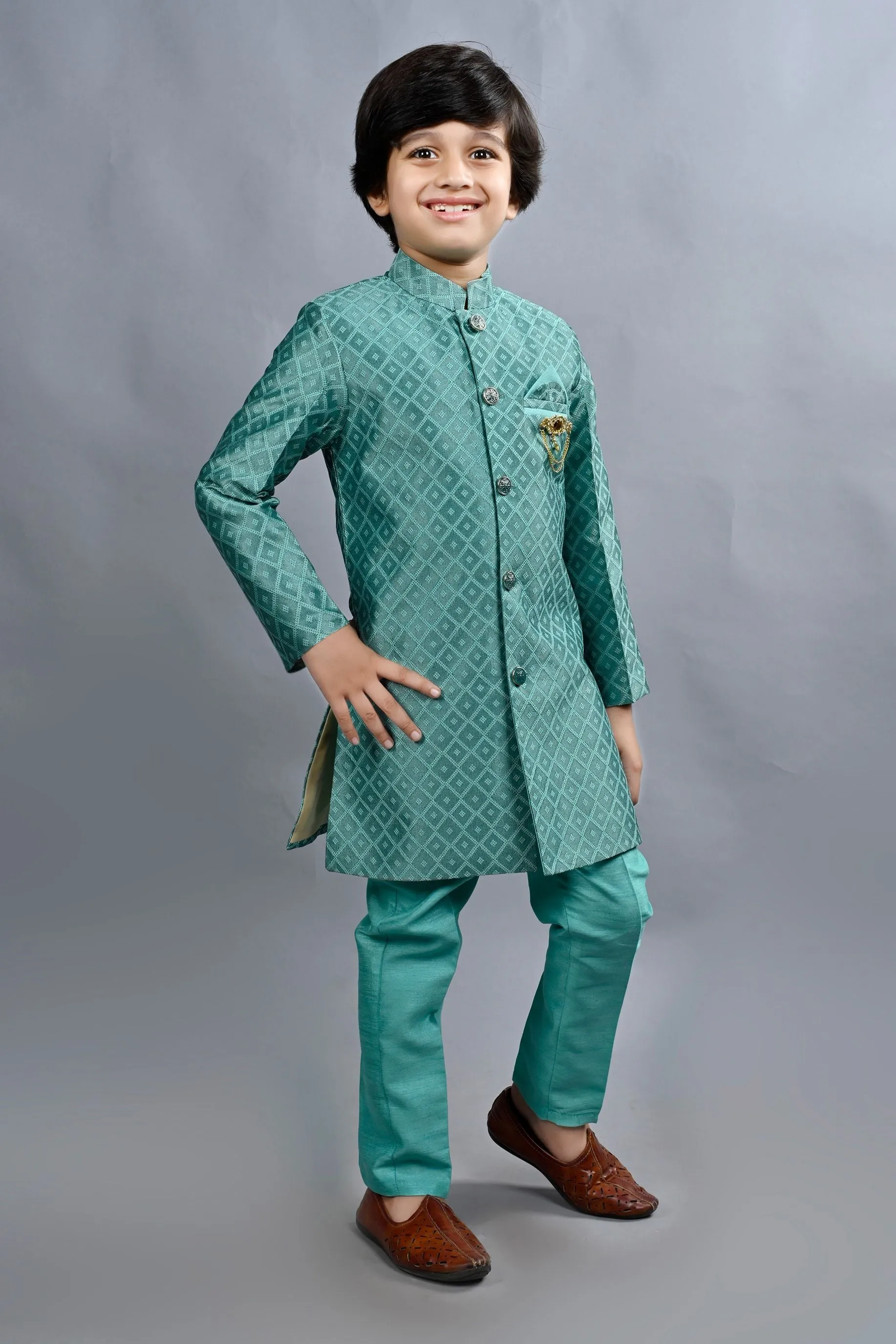 Ahhaaaa Traditional Party Wear Bollywood Style Indo-Western Sherwani for Boys