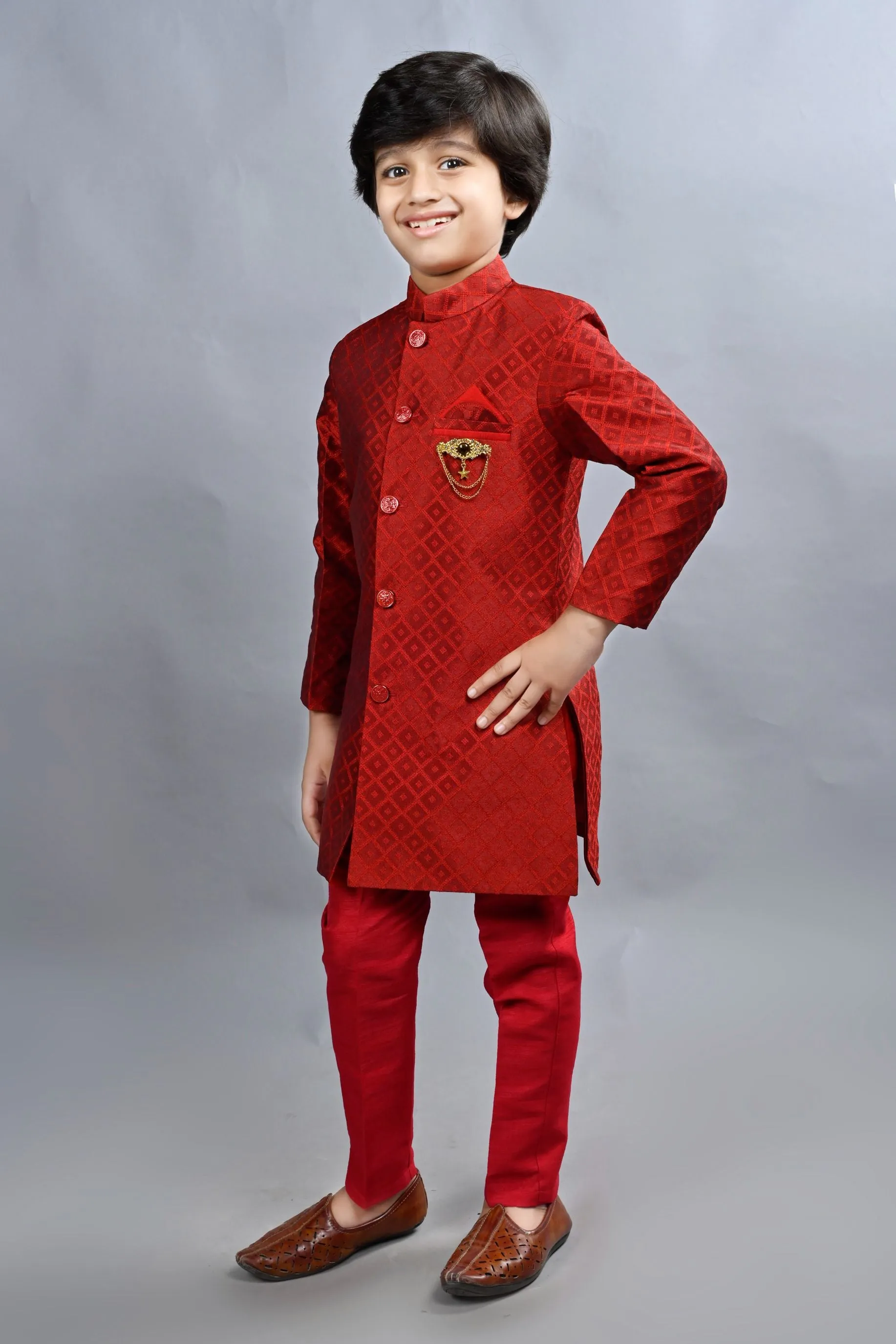 Ahhaaaa Traditional Party Wear Bollywood Style Indo-Western Sherwani for Boys