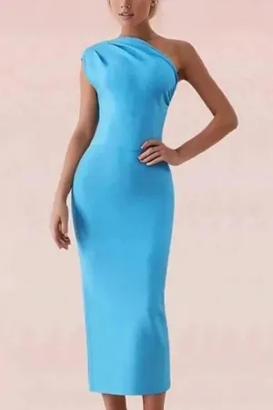 Ally Bodycon Midi Dress - Sky Blue