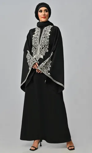 Arabic Beautiful Dori Work Detailing Abaya With Pockets