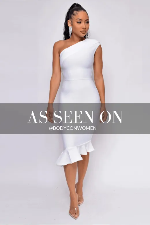 Avery Bandage Dress - Pearl White