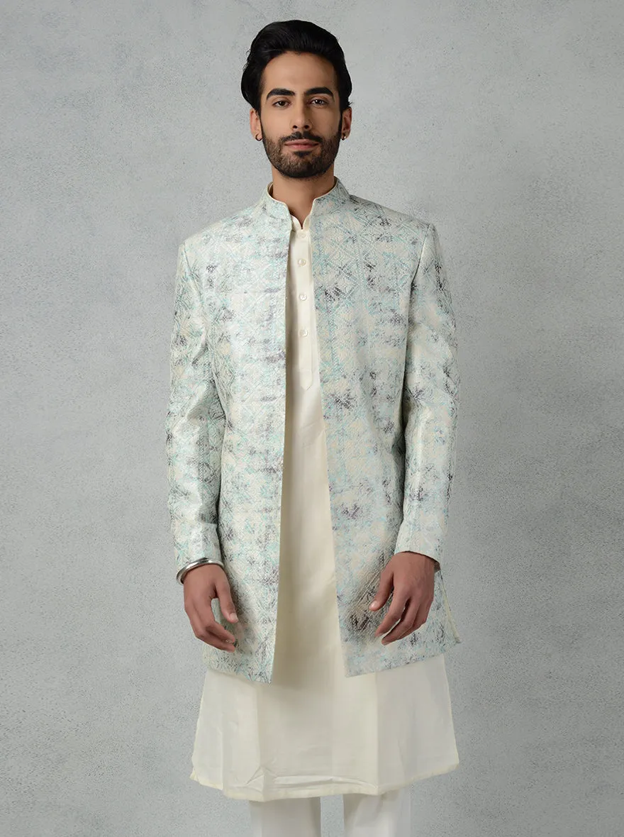 Blue & Grey Jodhpuri Suit | TULA