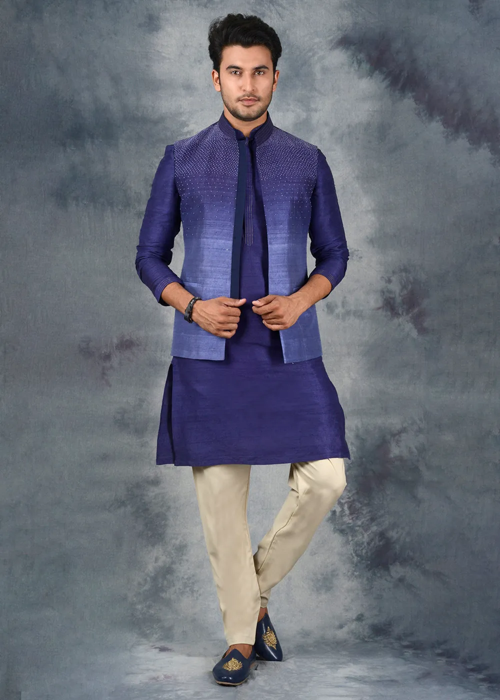 Blue Bandhgala Jacket | Siddhesh Chauhan