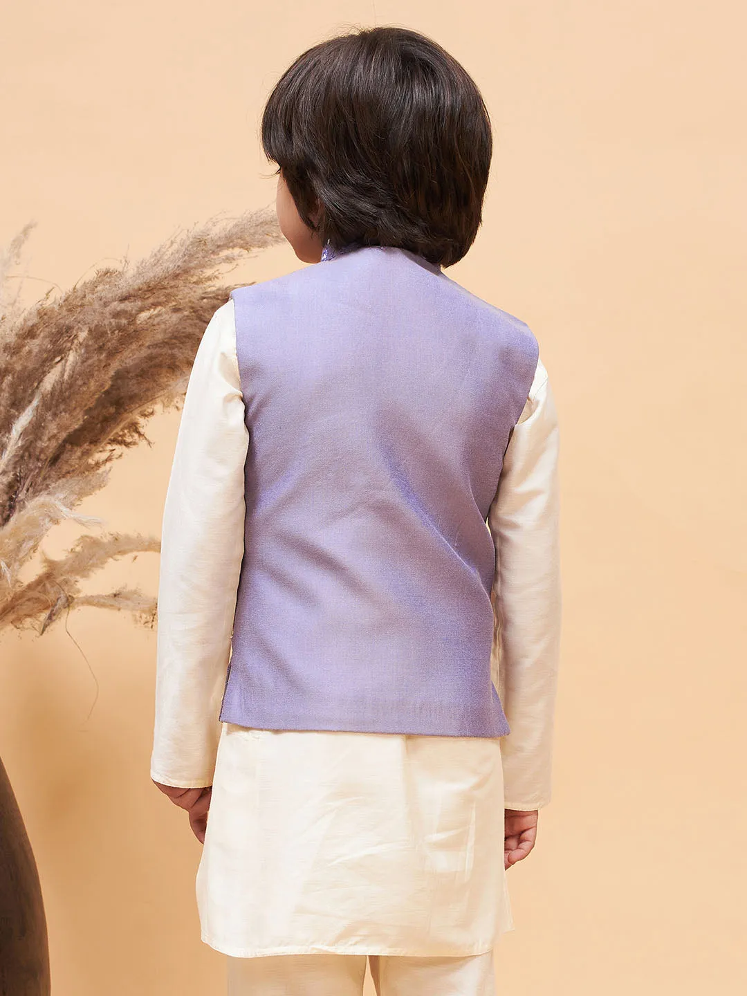 Boy's Purple Nehru Jacket - Vastramay Boys