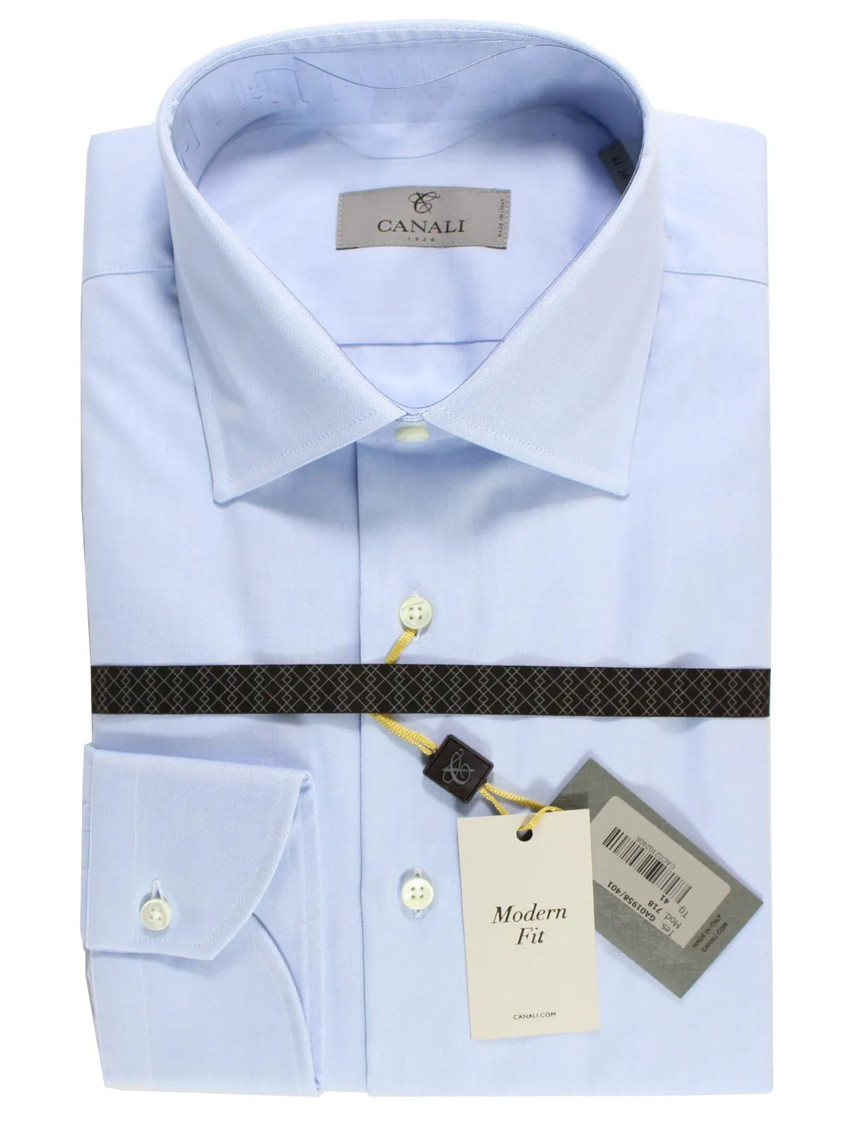 Canali Dress Shirt Light Blue Modern Fit 39 - 15 1/2 SALE