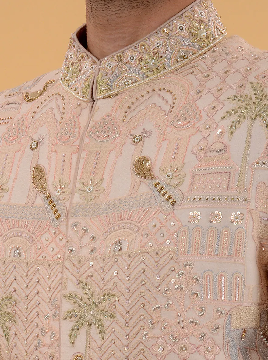 Champgne peach Sherwani | TULA