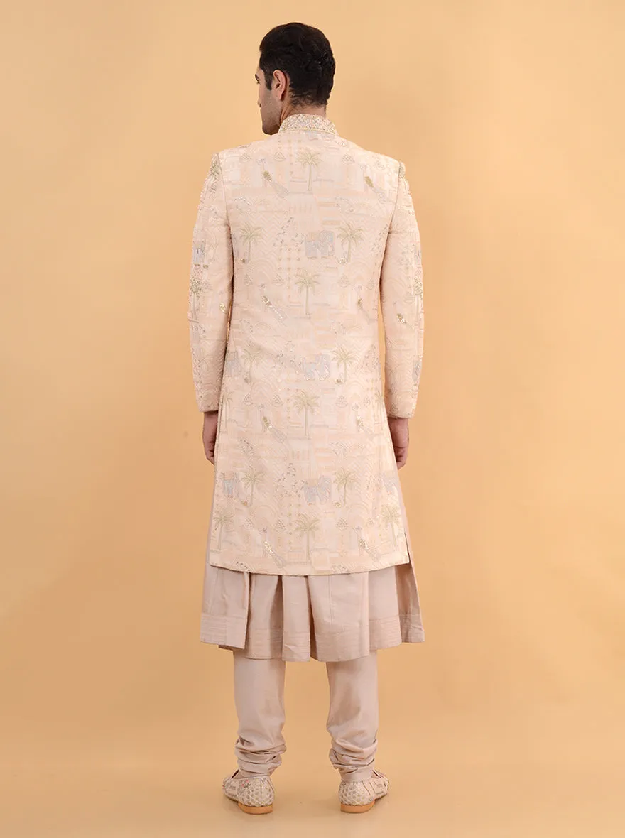 Champgne peach Sherwani | TULA