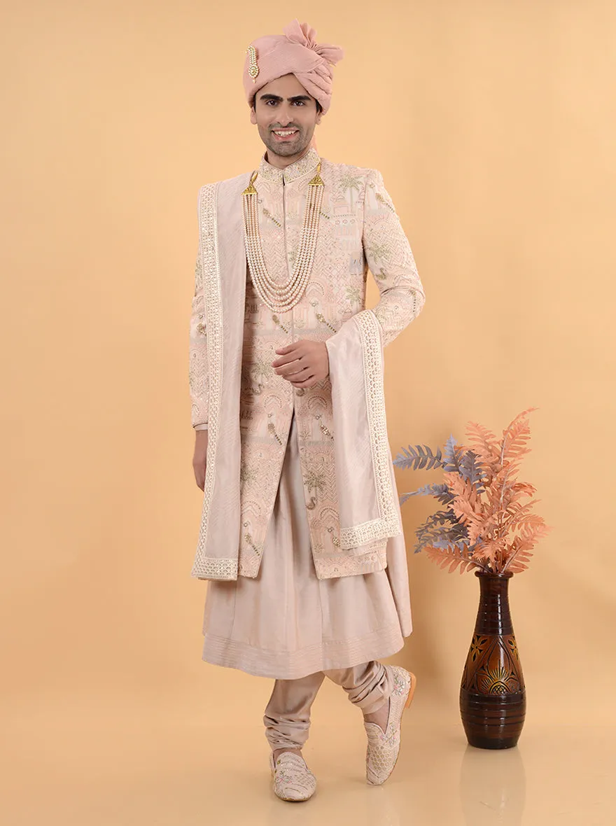 Champgne peach Sherwani | TULA