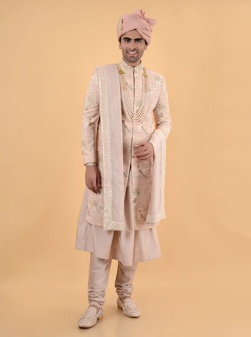 Champgne peach Sherwani | TULA