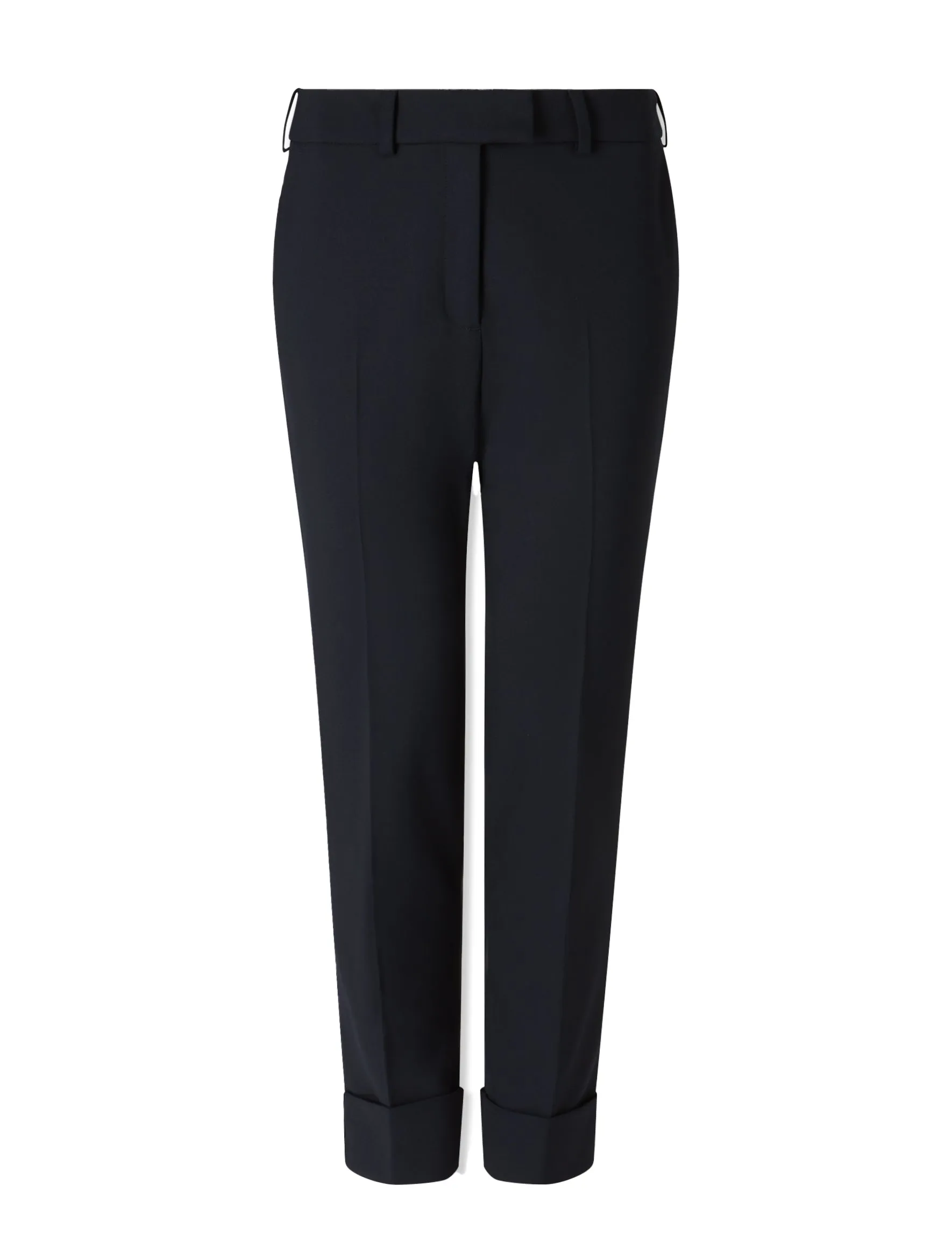 Clement New Wool Easy Waist Turn Up Trouser - Navy