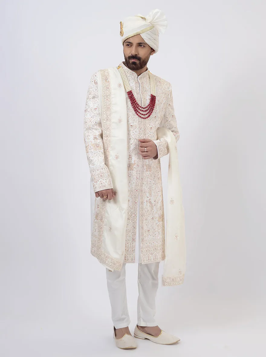 Cream Sherwani | JadeBlue