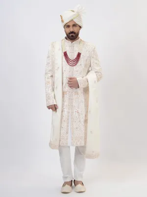 Cream Sherwani | JadeBlue