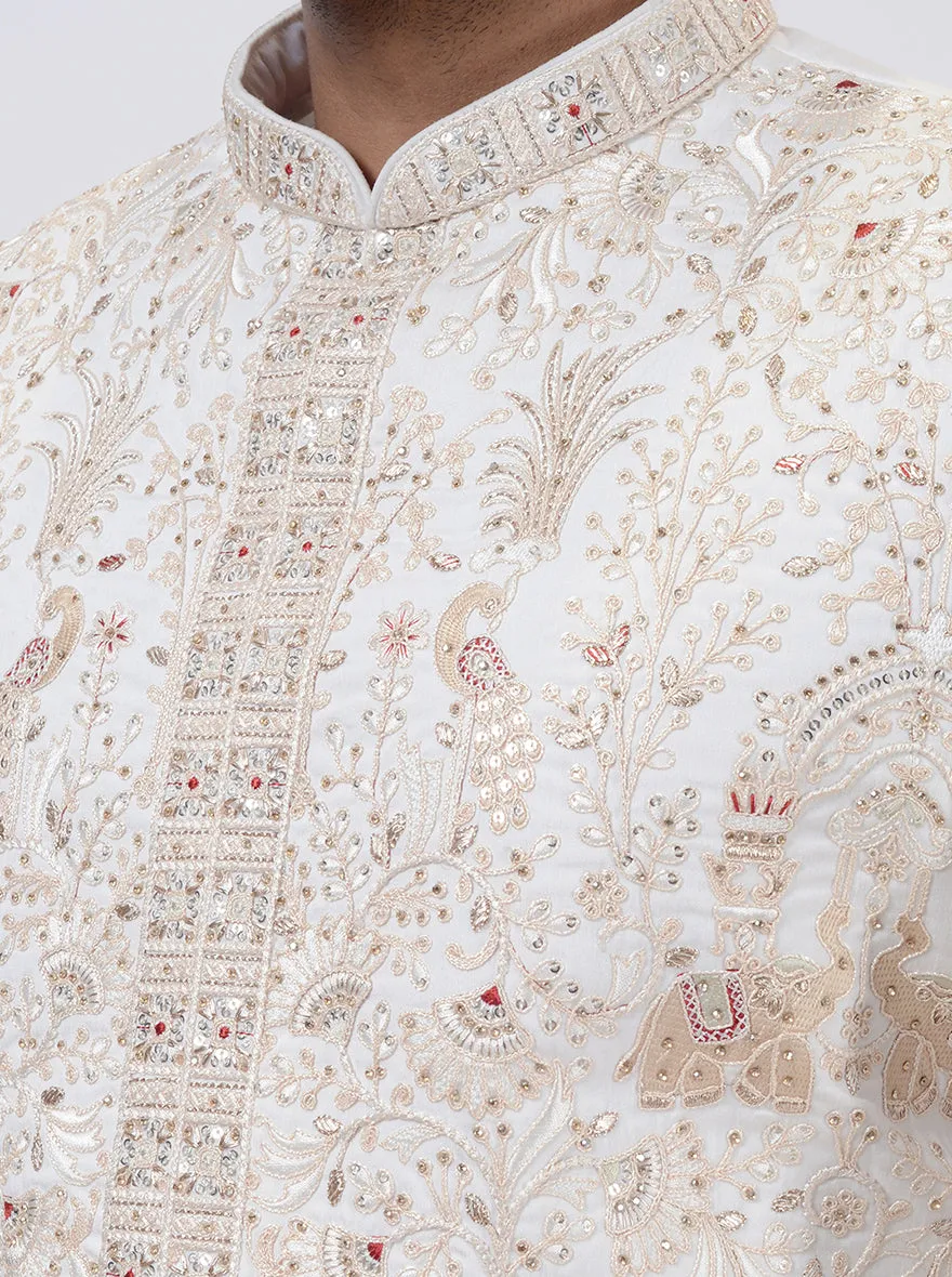 Cream Sherwani | JadeBlue