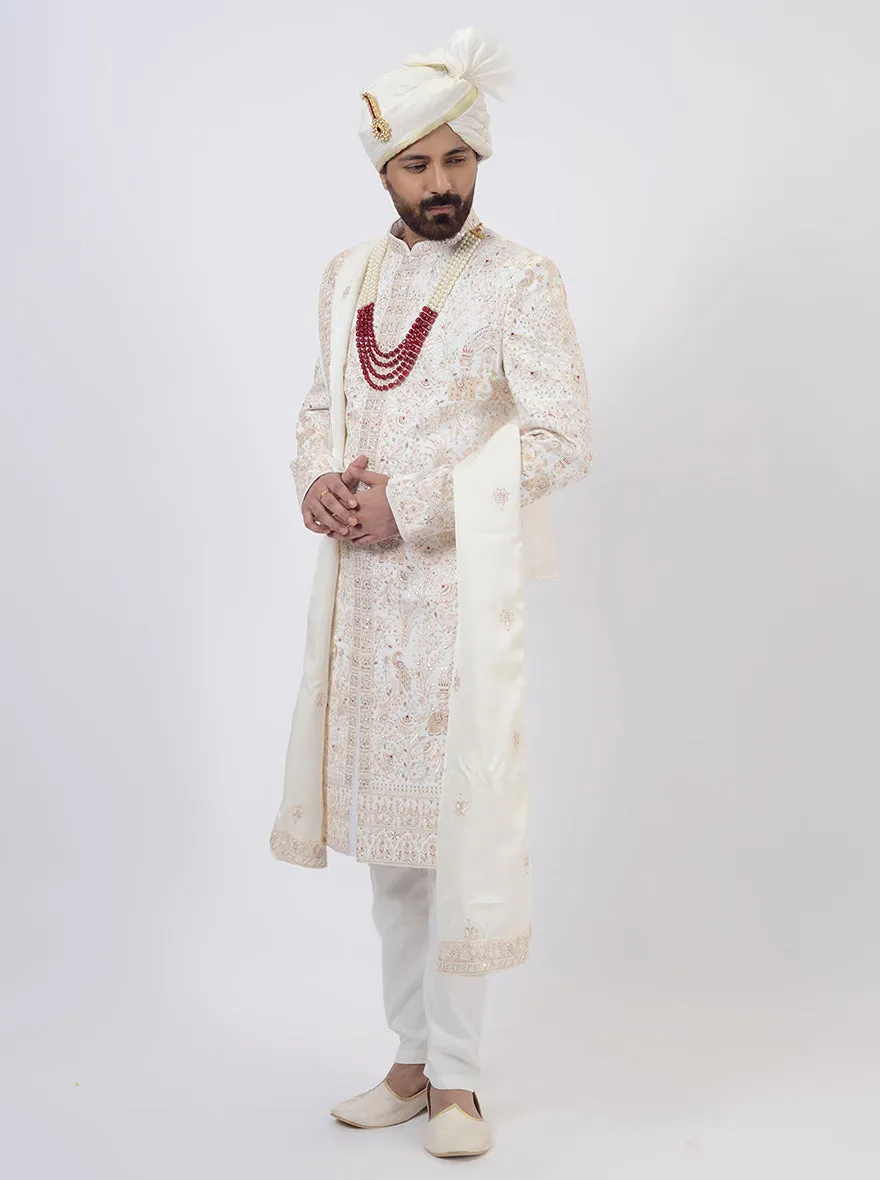 Cream Sherwani | JadeBlue