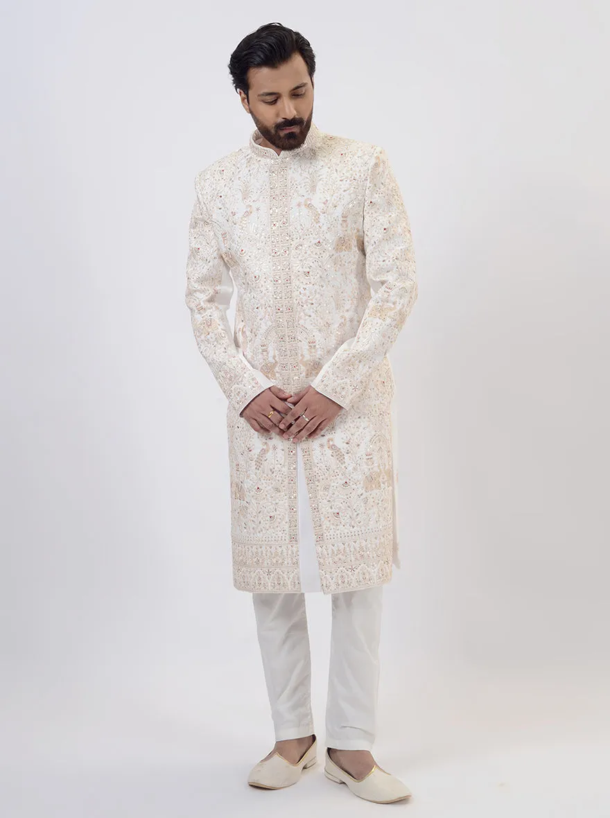 Cream Sherwani | JadeBlue