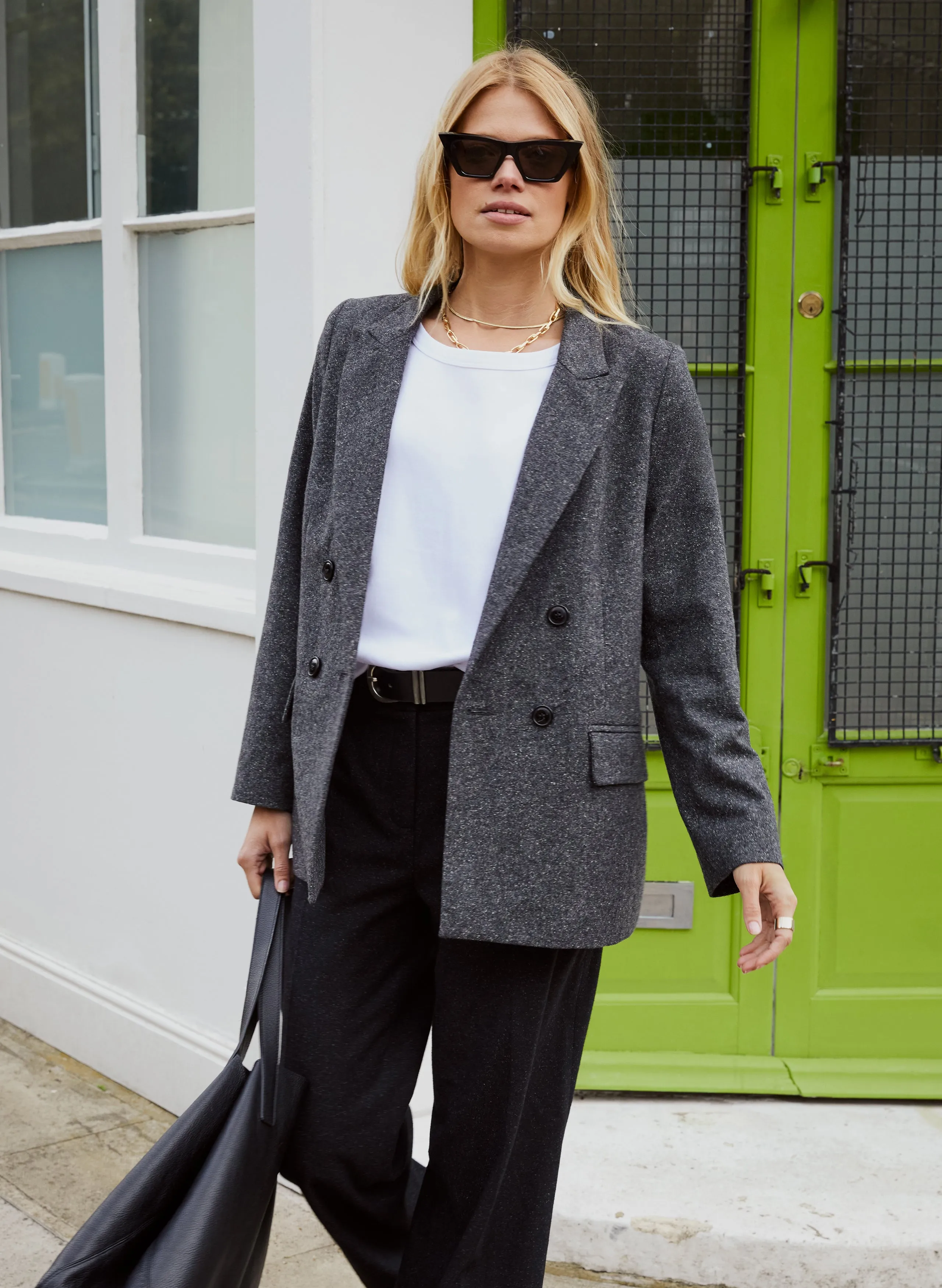 Eugenie Wool Blend Tailored Blazer