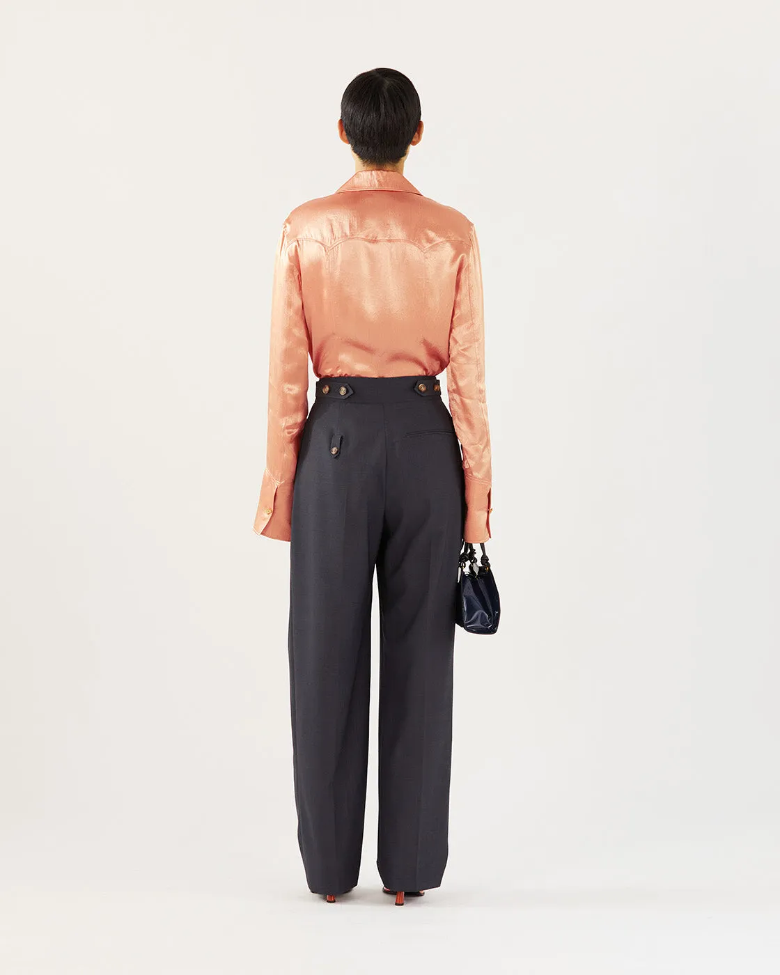 Eunah Trousers Wool Blend Suiting Slate