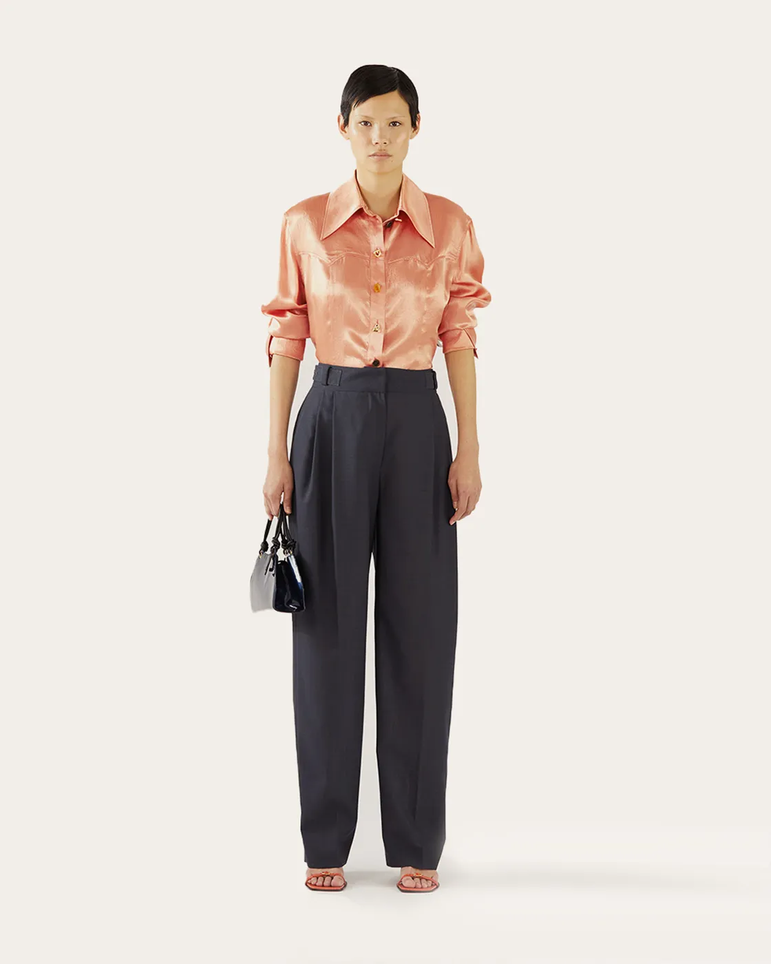 Eunah Trousers Wool Blend Suiting Slate