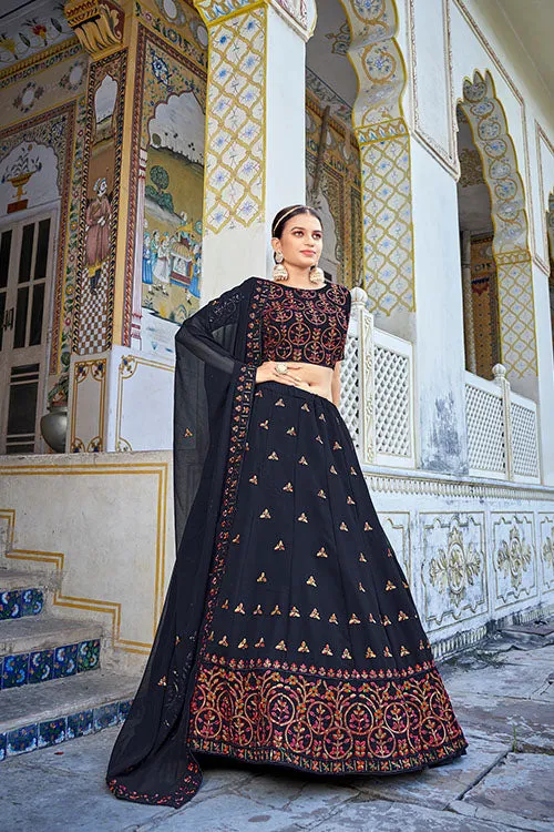 Exclusive Designer Navy Blue Traditional Ethnic Wear Lehenga Choli