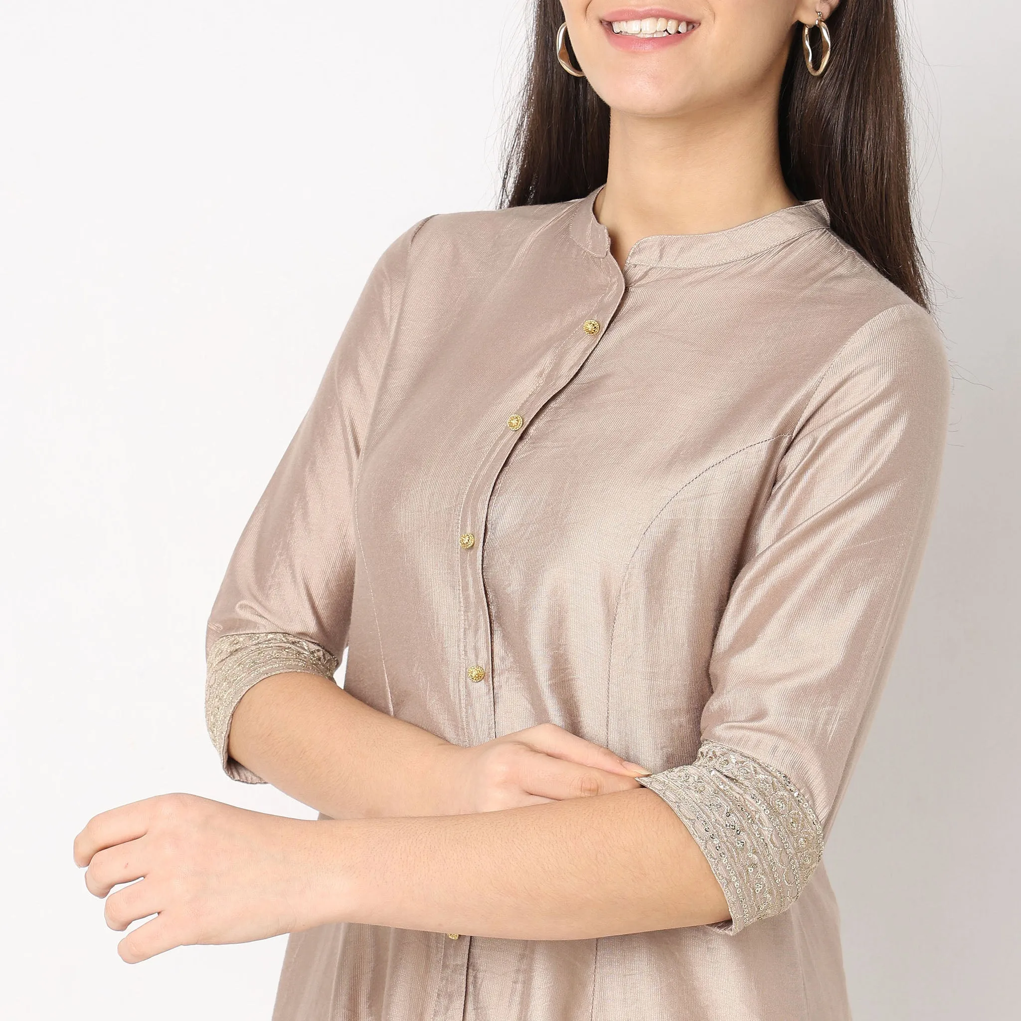 Flare Fit Embroidered Kurta