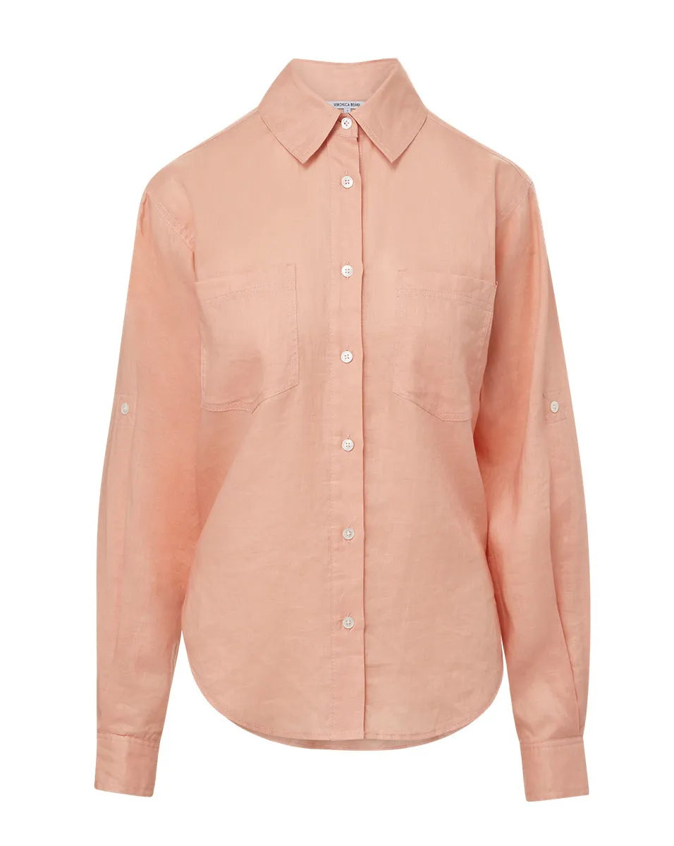 Gil Linen Button-Down Top