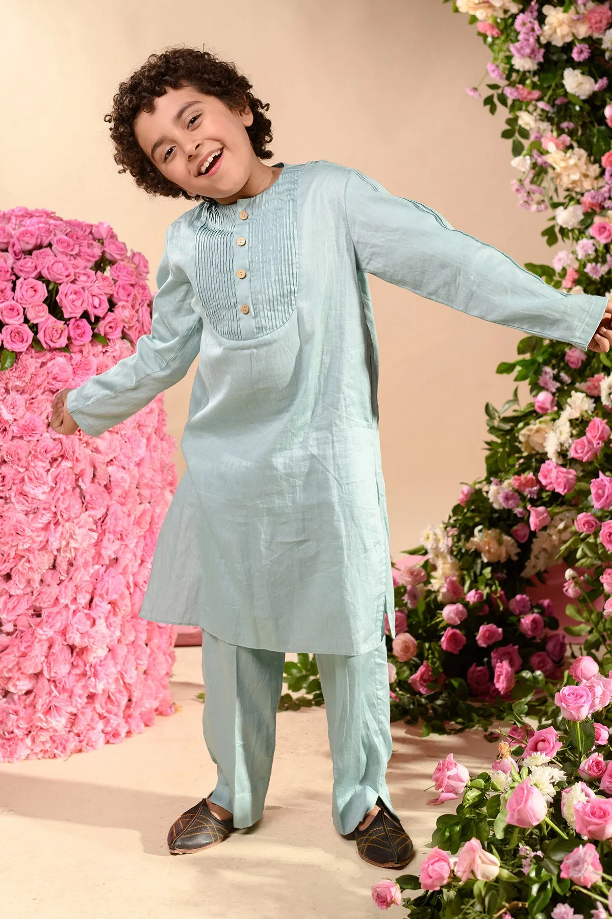 Govad - 
Blue Kurta  Trouser Set