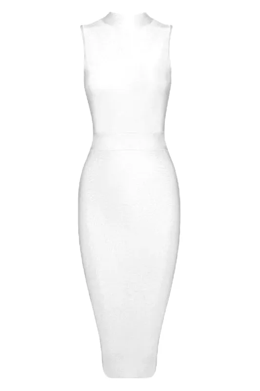 Grace Bandage Midi Dress - Pearl White