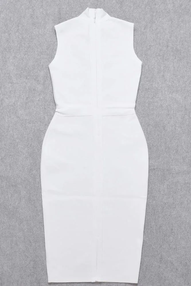 Grace Bandage Midi Dress - Pearl White