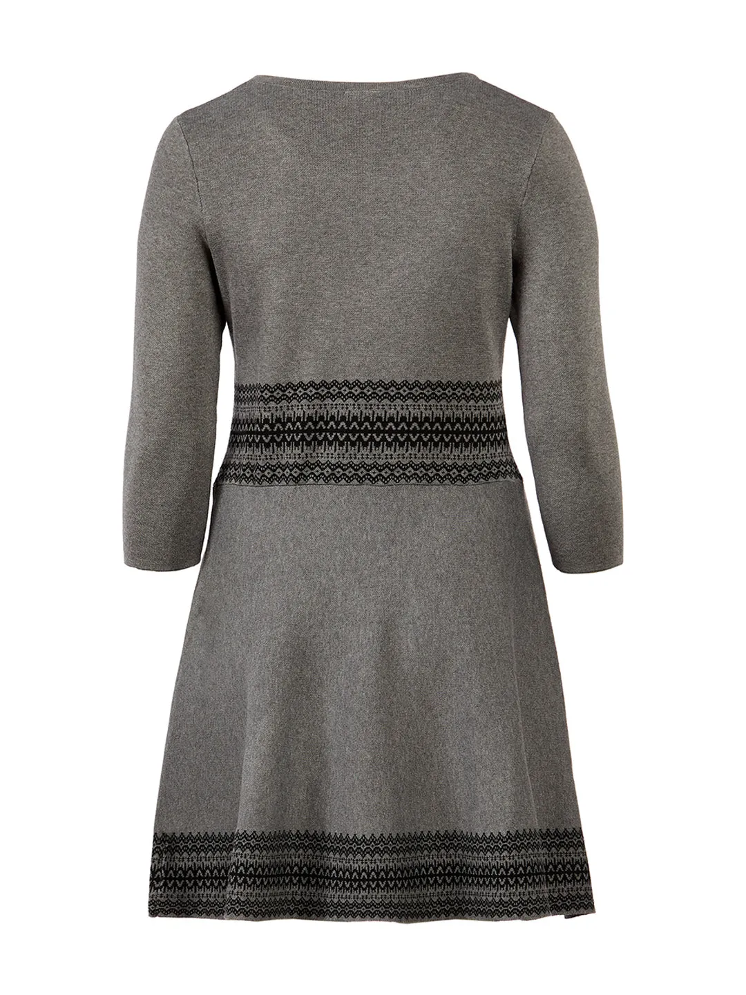 Grey Fit-And-Flare Sweater Dress