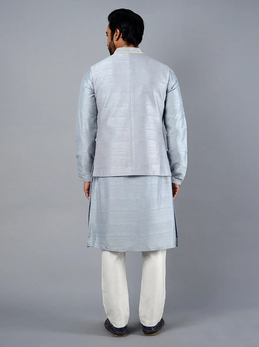 Ice Blue Kurta Set With Koti | TULA