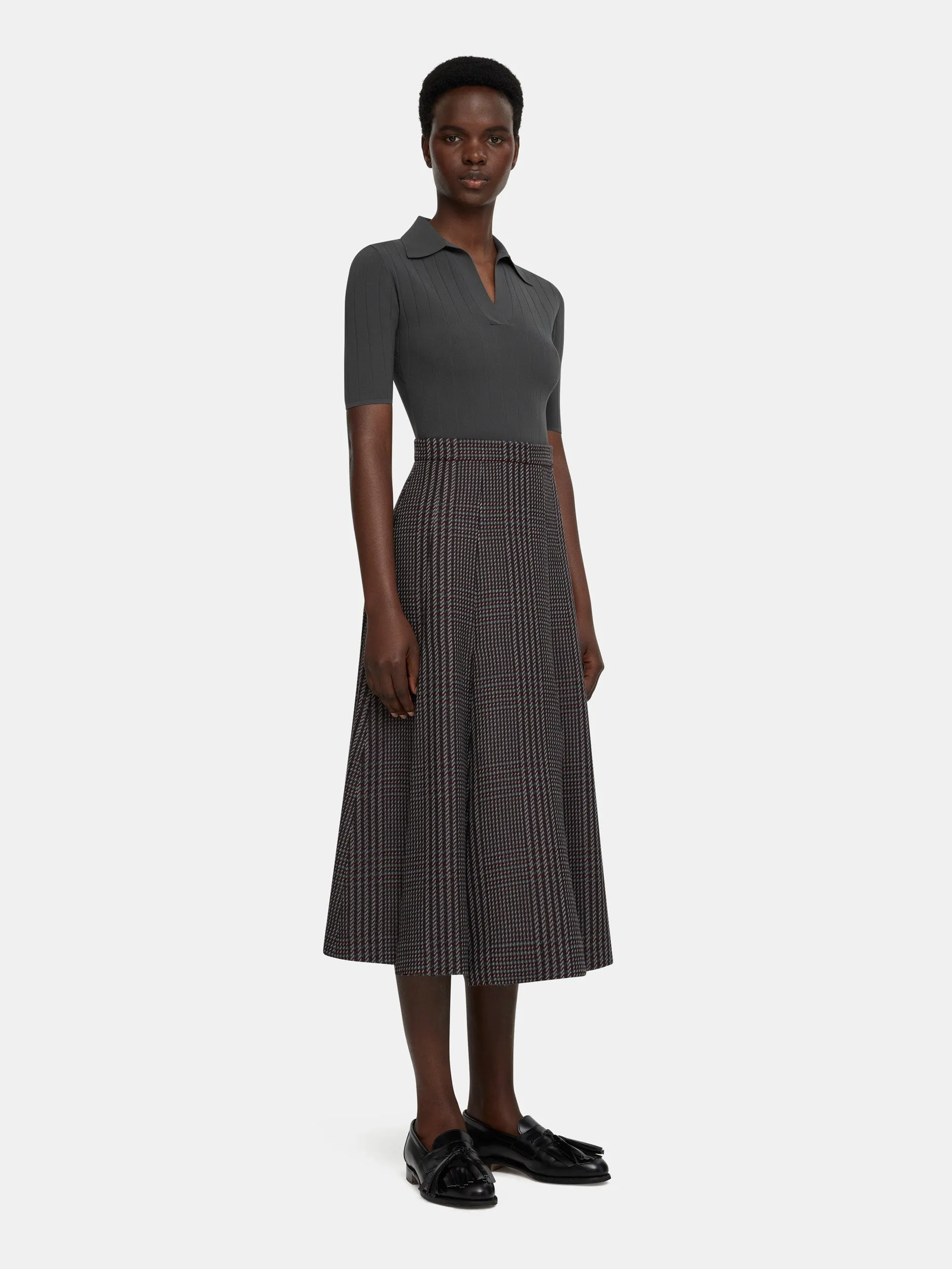 Kensie skirt in prince of wales check merino wool