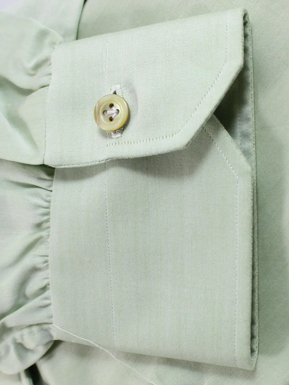 Kiton Dress Shirt Light Green Spread Collar 40 - 15 3/4 REDUCED - SALE