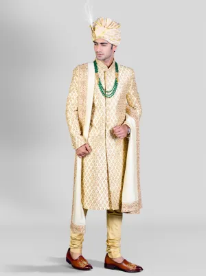 Light Golden Sherwani | Azania