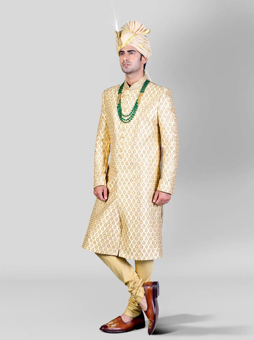 Light Golden Sherwani | Azania