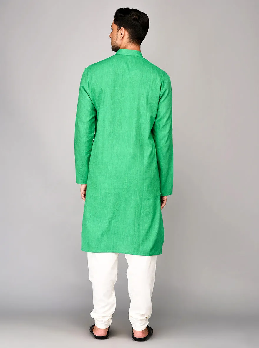 Light Green Self Textured Kurta | Azania