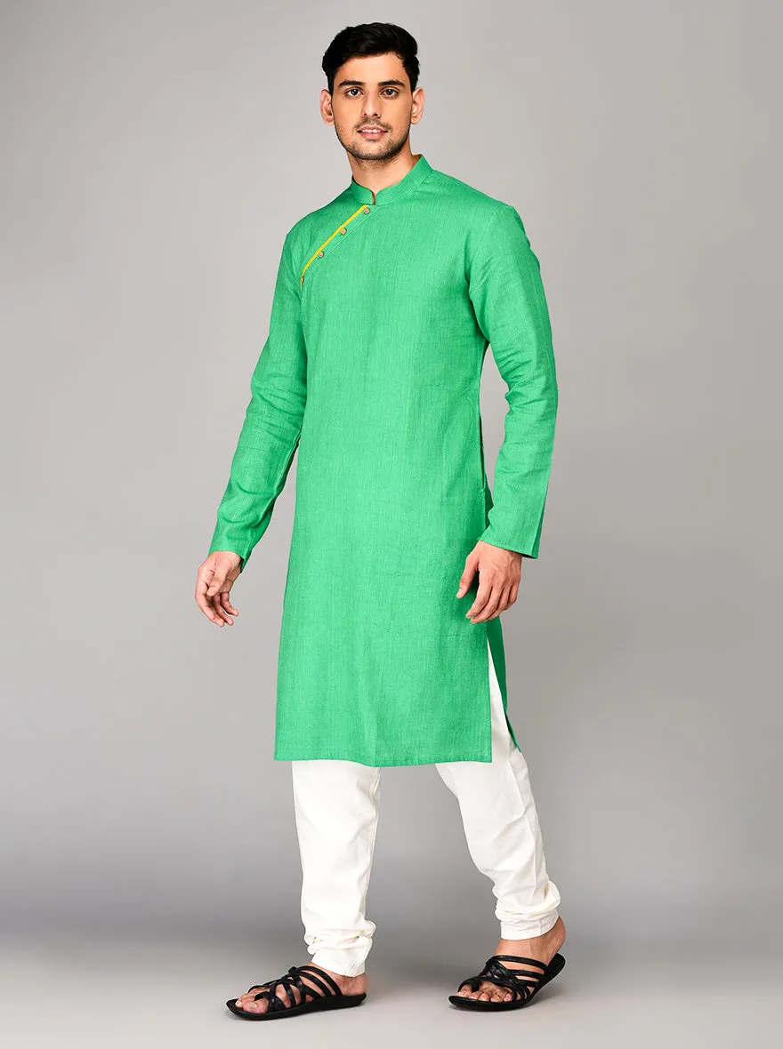 Light Green Self Textured Kurta | Azania