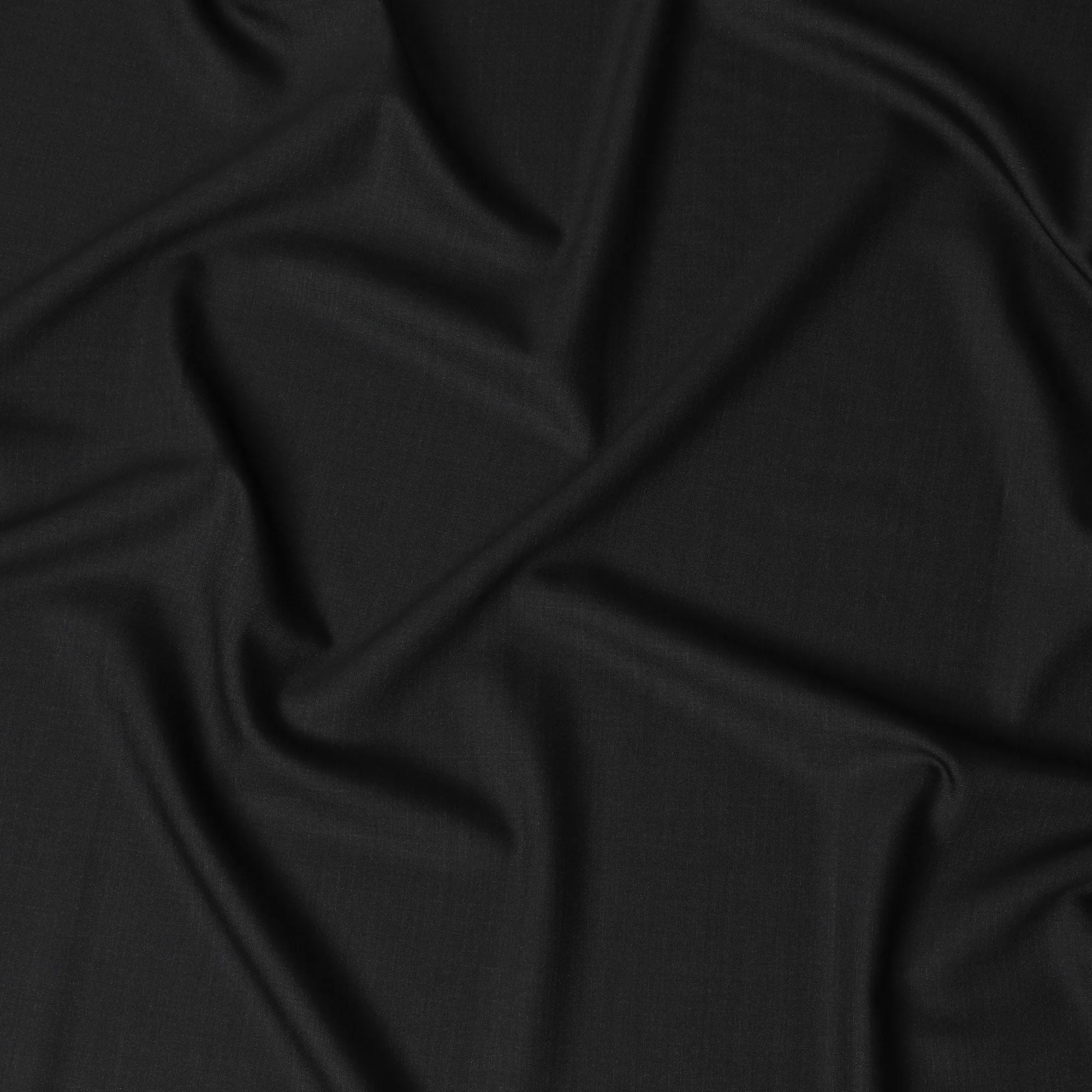 Luxurious Charcoal Black Super 150's Wool Fabric - Italian Weave Perfection, 150cm Wide - D18251