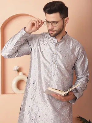 Men's Embroidered Mirror Work Kurtas - Taantav