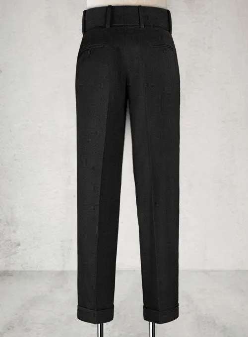 Napolean Black Double Gurkha Wool Trousers